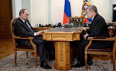 На встрече с Президентом России Владимиром Путиным, 11 августа 2015 года