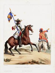 1676, Luigi XIV cornetta di cavalleria leggera dragone