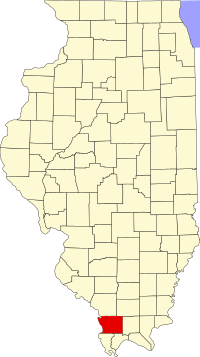 Map of Ilinois highlighting Union County