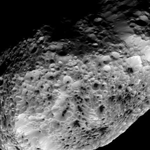 A closer view of Hyperion by Cassini around 38,000 km (24,000 mi) away from the moon taken on 31 May, 2015)