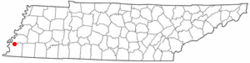 Location of Millington, Tennessee