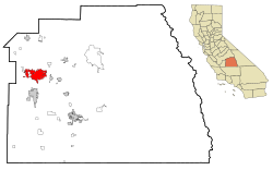 Location within Tulare County in the state of California