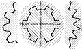 Profils de cannelures : en développante du cercle, à flancs parallèles et triangulaire.