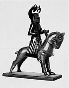 Knight on horseback. XIIIe siècle. Bronze