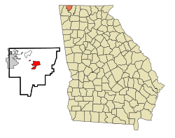 Location in Catoosa County and the state of جارجیا (امریکی ریاست)