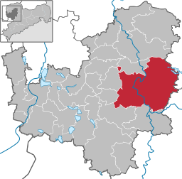 Läget för kommunen Grimma i Landkreis Leipzig