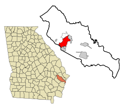 Location in Liberty County and the state of Georgia