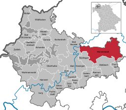 Läget för Münnerstadt i Landkreis Bad Kissingen