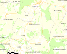 Mapa obce Vicq-sur-Nahon