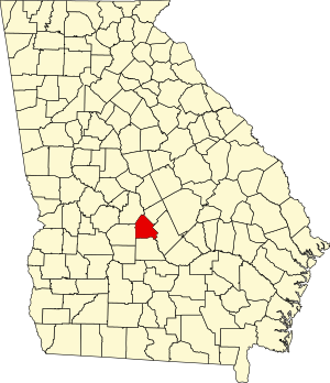 Map of Georgia highlighting Pulaski County