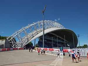 Die Tribune Gergovie des Stade Gabriel Montpied im Juli 2017