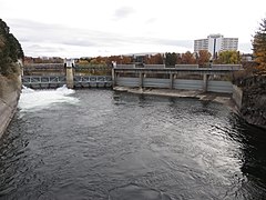 Diversion dam looking upstream