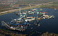 An aerial view of the park flooded with water two weeks after Hurricane Katrina