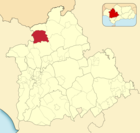 Расположение муниципалитета Альмаден-де-ла-Плата на карте провинции