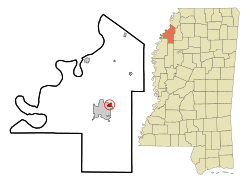 Location of Lyon, Mississippi