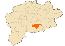 Localização da cidade dentro da província de Guelma