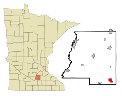 Location of Waterville, Minnesota