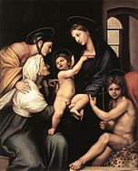 Raphael and Assistants Madonna dell'Impannata. 158 x 125 cm.