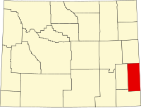 Map of Vajoming highlighting Goshen County