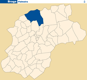 Localização no município de Braga