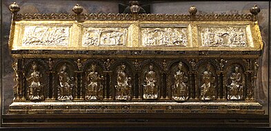 Another ornate, darker sarcophagus
