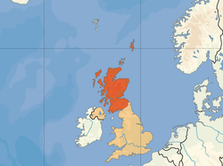 Location of Scotland/Archive 18 (orange) in the United Kingdom (camel)