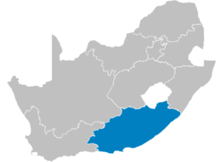 Lokasi Cape Timur di Afrika Selatan