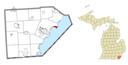 Location within Monroe County