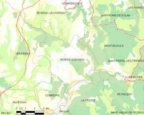 Poziția localității Rivière-sur-Tarn