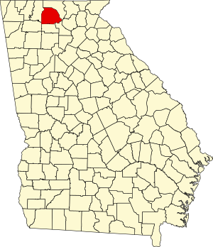 Map of Georgia highlighting Gilmer County