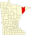 State map highlighting Lake County