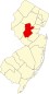 Hartă a statului New Jersey indicând comitatul Somerset