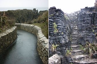 Walkways around the Pancake Rocks area