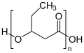 Struktur von Poly-3-hydroxyvalerat (PHV)