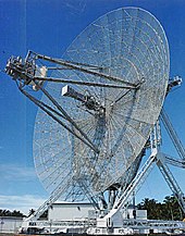 Antena radar taith pell a adnabyddir fel ALTAIR, i ganfod taflegrau yn Safle Profi Taflegrau Balistig Roanald Regan, Kwajalein Atoll