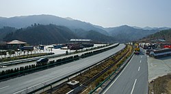 View of Ningshan from a rest area along the Jingkun Expressway