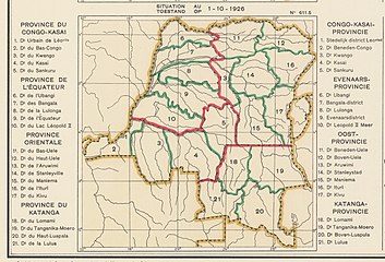 1926 provinces and districts. Katanga divided into districts