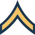 Single Chevron-Rank: Private E2, US Army.