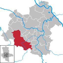 Läget för staden Aschersleben i Salzlandkreis