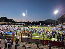 Das Emslandstadion nach dem Aufstiegsspiel des SV Meppen 1912 e.V. gegen SV Waldhof Mannheim 1907 e.V.