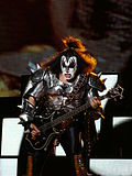 Kiss bass guitarist Gene Simmons (pictured), alongside his wife Shannon Tweed, was featured in "20,000 Patties Under the Sea".[29]