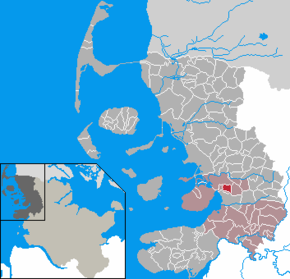 Poziția Hattstedt pe harta districtului Nordfriesland