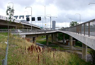 På- och avfarter vid Tomteboda.