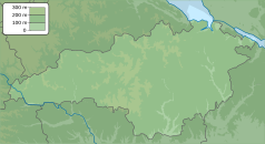 Mapa konturowa obwodu kirowohradzkiego, u góry po prawej znajduje się punkt z opisem „ujście”