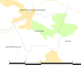 Mapa obce Châteauneuf