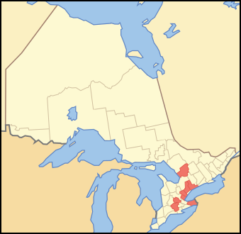 Regioner i Ontario.