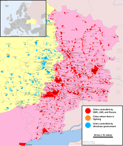 Territories controlled by DPR and LPR 02/2015.