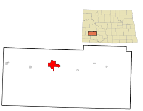 Poziția localității Dickinson, Dakota de Nord