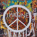 John Lennons Imagine auf der John-Lennon Mauer in Prag. Ein Streetart Projekt in Prag zu Ehren von John Lennon und der Friedens- und Freiheitsbewegung.