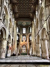 Coro de la catedral normanda de Peterborough, Inglaterra